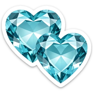Diamond and aquamarine hearts  sticker
