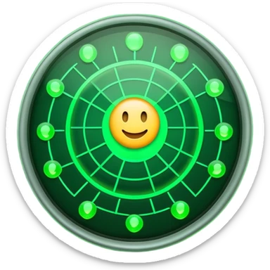 radar system scanning for emoji faces, radar screen with emoji blips sticker