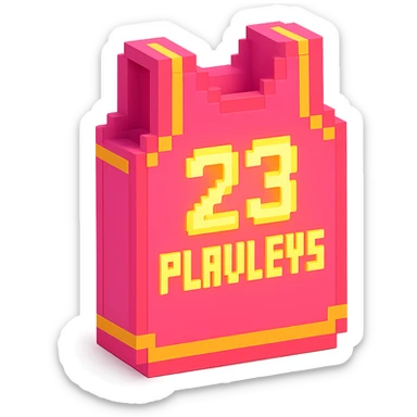 розовая баскетбольная майка со светящейся надписью "23 PLAVLEYS", no background sticker