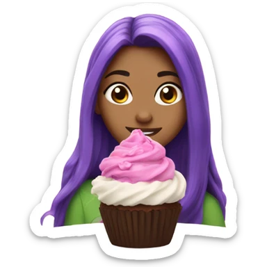 bridget from descendants eating a cupcake sticker