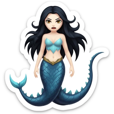 dark angry siren monster, full body sticker