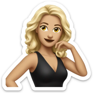 caucasian woman jazz dancer black attire sticker