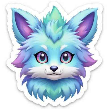 Kawaii pastel edgy colorful ethereal anthro fursona Fakemon sticker