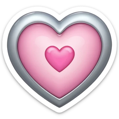 platinum heart with one mini pink heart inside of it  sticker