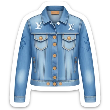 Louis Vuitton, womens denim jacket, isolated  sticker