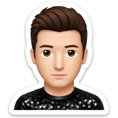 JC Chasez from 'N Sync with brown hair, black sequin outfit sticker