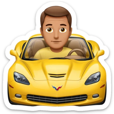 Dad in a yellow ￼ Corvette sticker