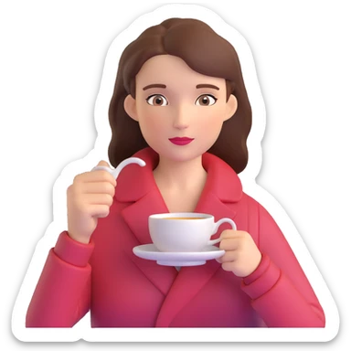 Elegant British woman with perfect hand posture holding teacup, focus on accurate hand anatomy sticker