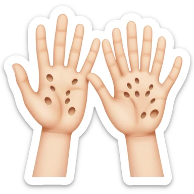 Two hands with holes in them  sticker