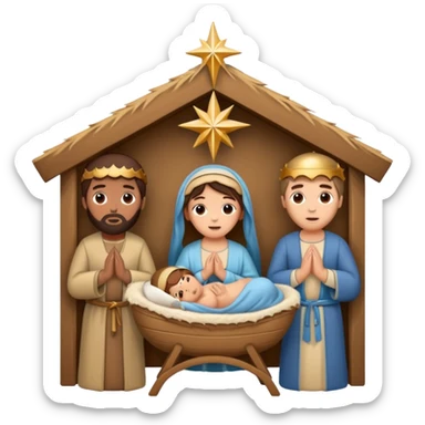jesus nativity scene sticker