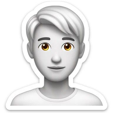 Hombre joven delgado tes blanca ojos celestes pelo corto con hoppo sticker