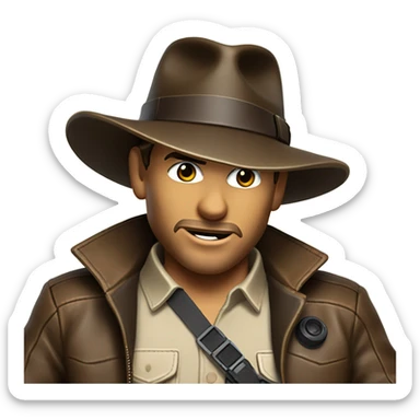 Indiana Jones playing video games sticker