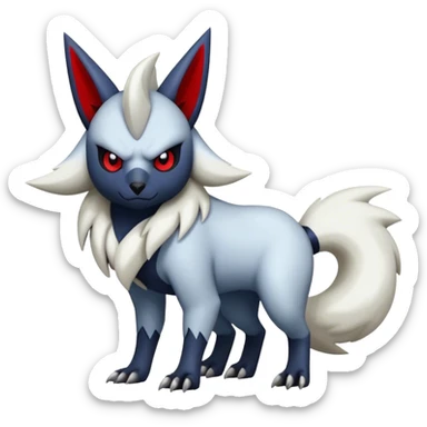 Edgy cool Absol-Zorua-Zangoose-creature-hybrid full body  sticker
