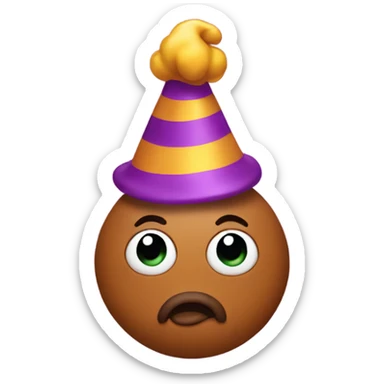 Poo emoji with a birthday hat sticker