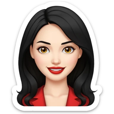 “Emoji girl, femme fatale, black hair. megan fox vibes sticker