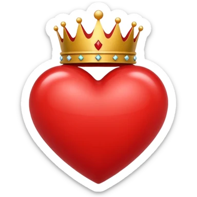 Corazón con corona sticker