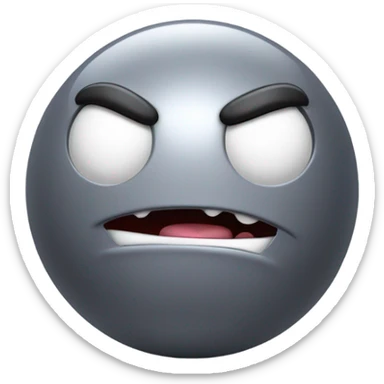 Metal cute mad Kirby Gray ball driving on 4 car wheels with mad eyebrows game sticker