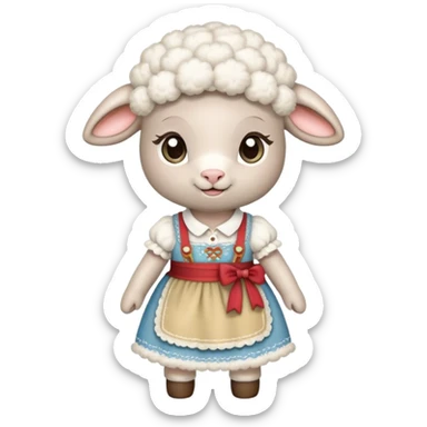 lamb as a cook and a lamb in a dirndl sticker