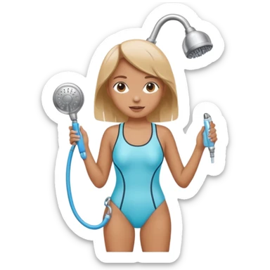 make an emoji of a girl wearing her swimming suit in her show sticker