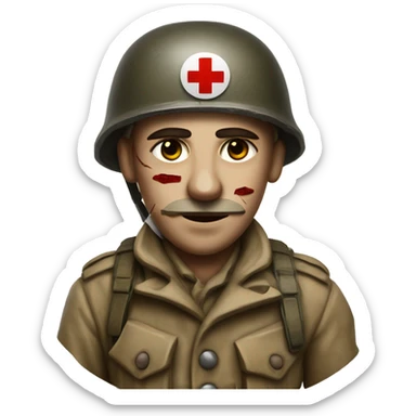 wounded ww1 soldier bandaged sticker