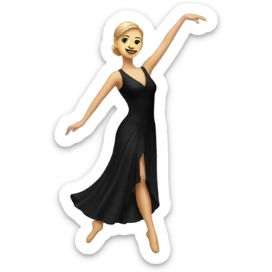 caucasian woman jazz dancer black attire sticker