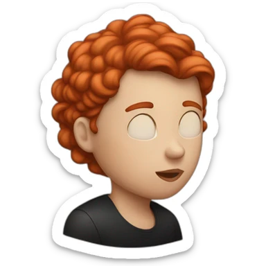 red head girl kissing a black head fair man sticker