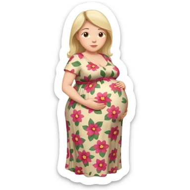 very heavily pregnant overdue woman with very  very big and large belly  sticker