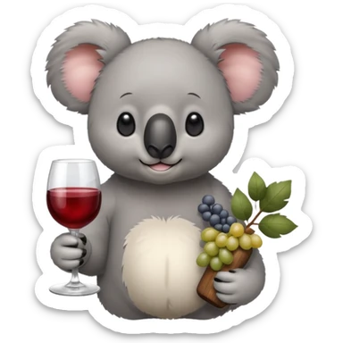 Cute koala bear with a glass of wine sticker