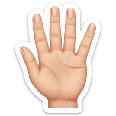 one hand emoji with 3 fingers in the middle up, and the thumb and little finger down, showing that 3 fingers are up sticker