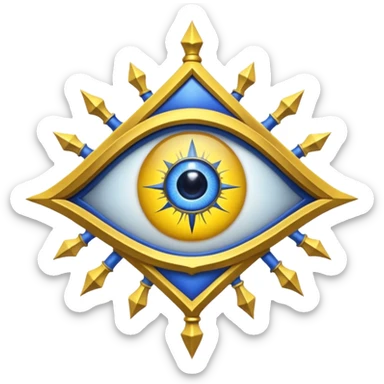 Wiz 101 casting sigil blue and yellow myth eye inspired school sticker