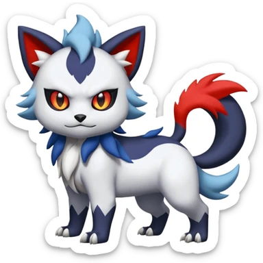 Delcatty-Skuntank-Litten-Absol-Sprigatito-fusion, full body sticker