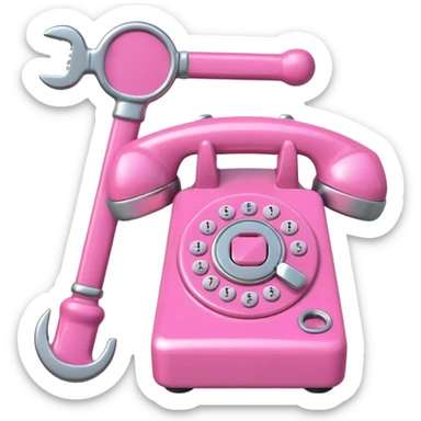 pink phone with a wrench sticker