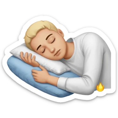 white shirt guy sleeping sticker