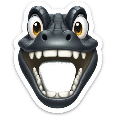 Black alligator with grey mouth and teeth sticker