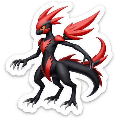 Meloetta-Nargacuga-Darkrai-Yveltal-Pokémon-Fakémon-hybrid-fusion-creature sticker
