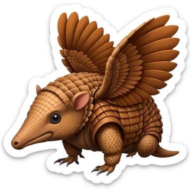 winged armadillo sticker