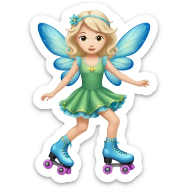 fairy on roller skates sticker
