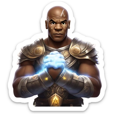 Mike Tyson having magical powers in a fantasy world ￼ sticker