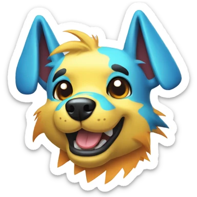 Colorful Electric Dog Pokémon sticker