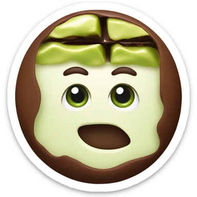 A bar of Dubai chocolate filled with Green pistachio cream sticker