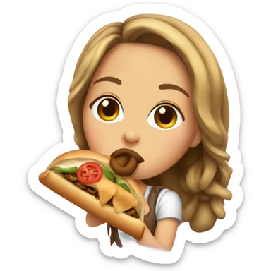 Girl kissing shawarma  sticker