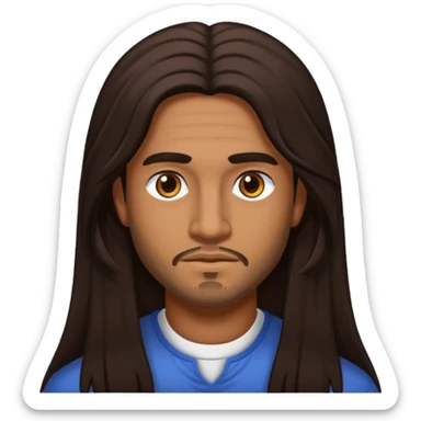 Antonio Te Maioha with dark brown long hair sticker