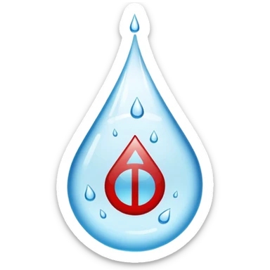 water droplet with a prohibition sign sticker