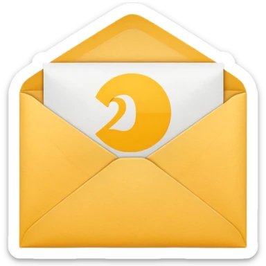 A simple emoji-style icon of a yellow manila envelope with subtle paper texture, clean edges, and a small graduation NUMBER  2017 group-photo icon on the front,  sticker