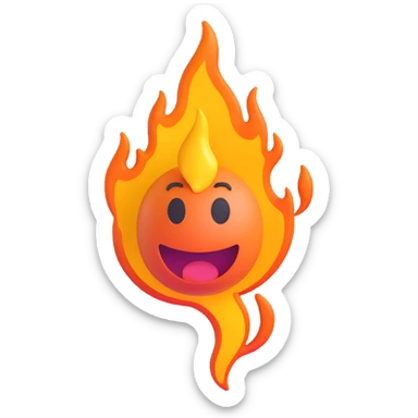 3D emoticon representing calorie expenditure, energetic expression, with elements like flame, sweat drops, movement, Microsoft Fluent emoji style sticker