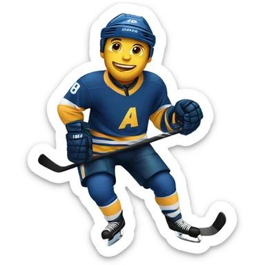 A hockey player dancing sticker