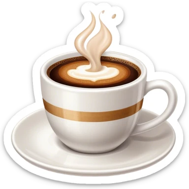 Cinematic Realistic Turkish Coffee Drink Emoji, depicted as a small cup of strong, aromatic coffee with thick foam rendered with detailed textures and warm, inviting lighting. sticker