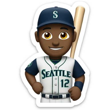 Baseball Player in seattle mariners jersey  sticker