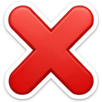 general red x symbol sticker