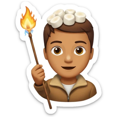 Toasting marshmallows sticker